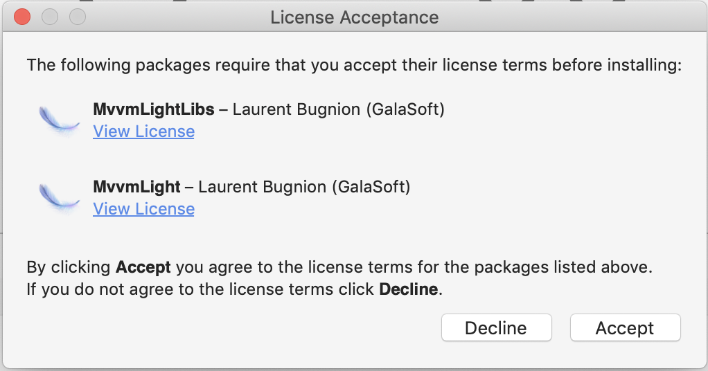 License Acceptance
